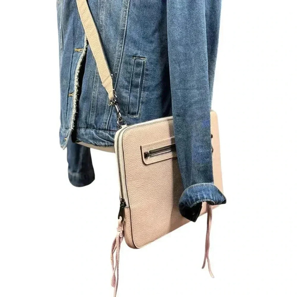 Rebecca Minkoff Regan Sleeve Leather 13" MacBook/Laptop Bag w/ Strap Slim Pink - Picture 12 of 16